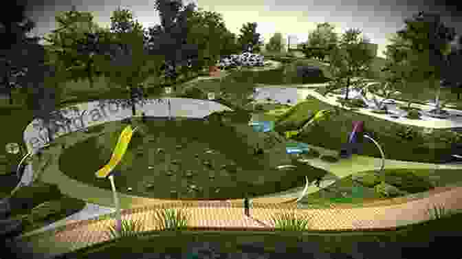 A City Park With Lush Greenery, Walking Paths, And A Playground Emerging Concepts In Urban Space Design