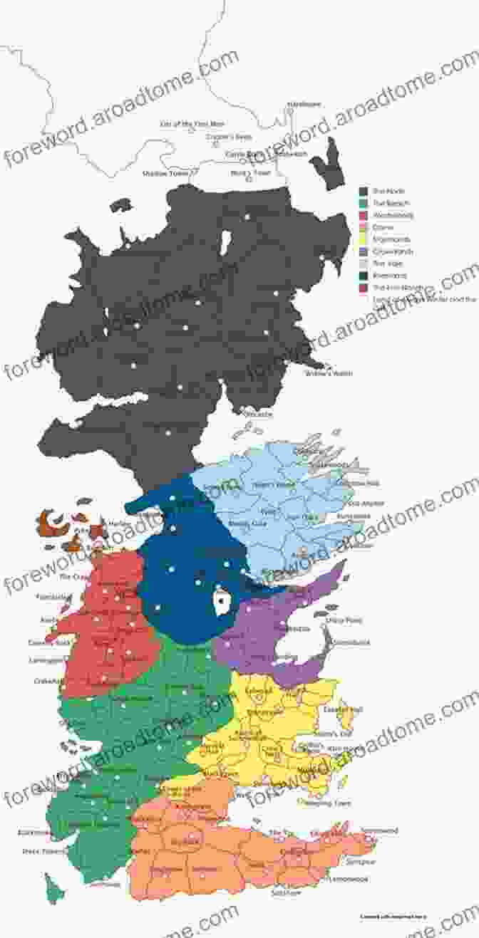 A Map Of Westeros Showing The Shifting Alliances Between The Major Houses Game Of Thrones: A Binge Guide To Season 2