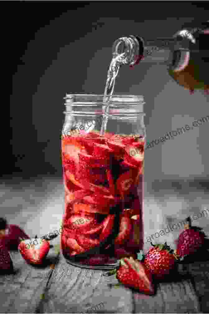 Bartender Infusing Fresh Fruits Into Spirits With A Glass Jar And Cheesecloth FRUIT INFUSED COCKTAILS: 50 Delicious Fruit Infused Cocktail And Spirits Recipes: Vodka Fruit Infused Cocktails (Book 1: Cocktails Mixed Drinks Spirits Infusions)