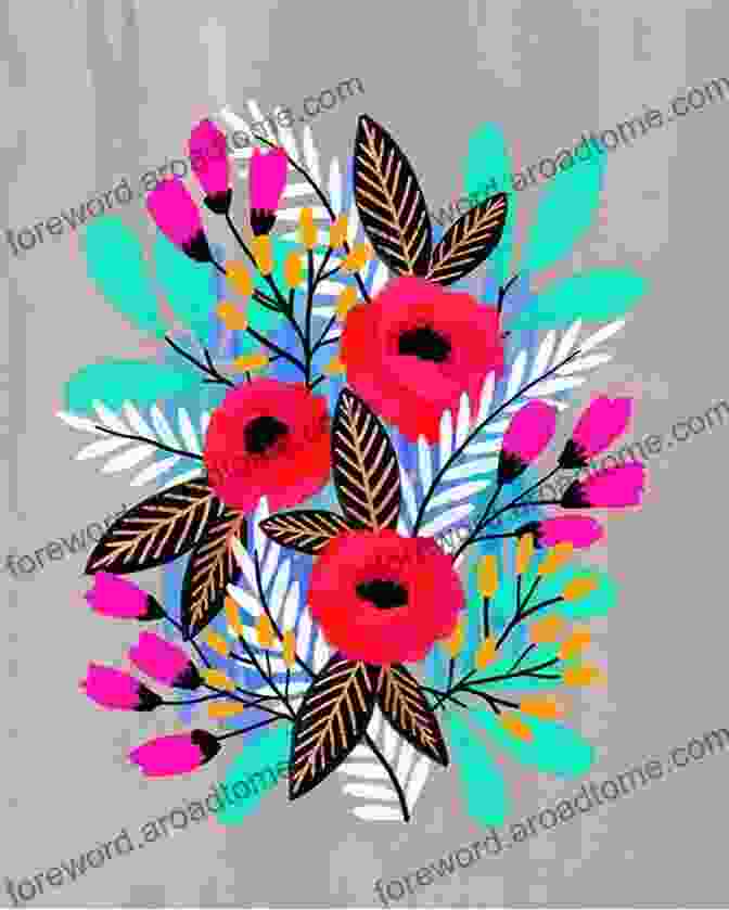 Is For Friends: Flowers Edition Book Cover With Vibrant Flower Illustrations F Is For Friends Flowers Edition : 3 Creative Stories (Health Is Wealth 11)