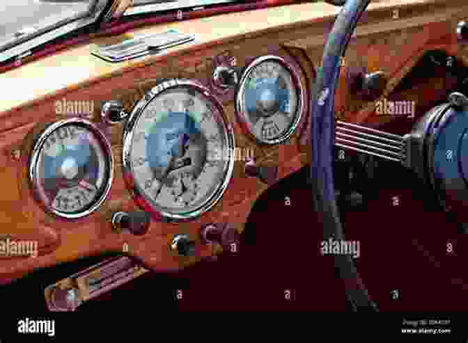 Vintage Automobile Dashboard Featuring A Wooden Panel With Brass Instruments The Dashboard Book: American Automobile Dashboards 1899 1969